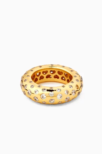 Strass Ring in 24kt Gold-plated Brass