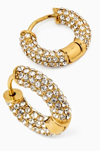 Stone Earrings in 24kt Gold-plated Brass