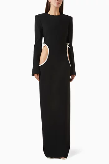 Cut-out Maxi Dress in Sablé