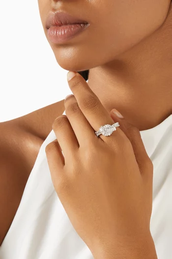 Matrix Ring in Rhodium-plated Metal