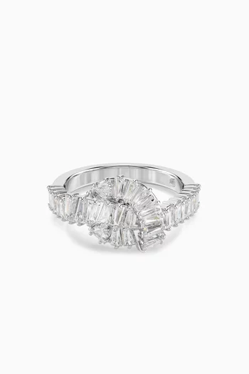 Matrix Ring in Rhodium-plated Metal