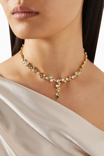 Constella Y Necklace in Gold-tone Plated Metal