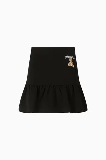 تنورة بقصة واسعة مزينة بطبعة دب