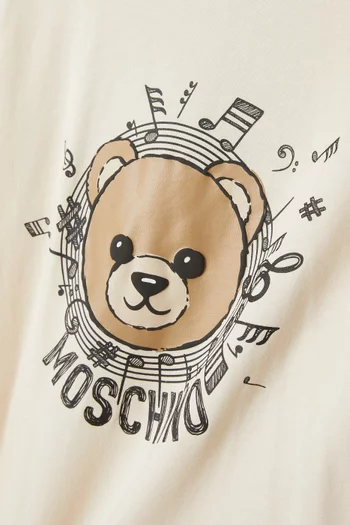 Teddy Print T-shirt in Cotton