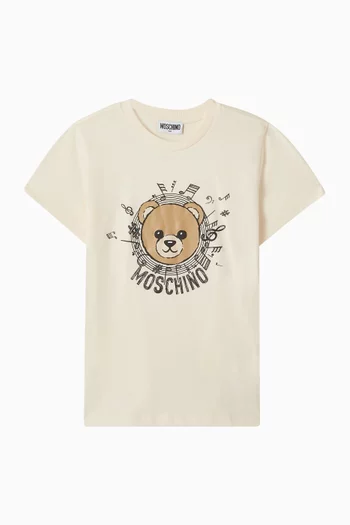 Teddy Print T-shirt in Cotton