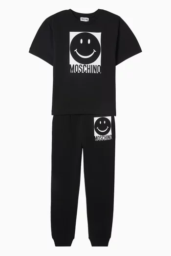Smiley Logo Print T-shirt in Cotton