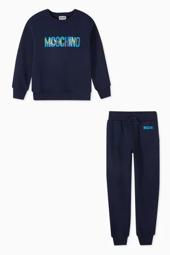 Logo Sweatshirt & Pants Set in Cotton