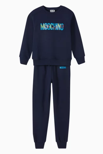 Logo Sweatshirt & Pants Set in Cotton