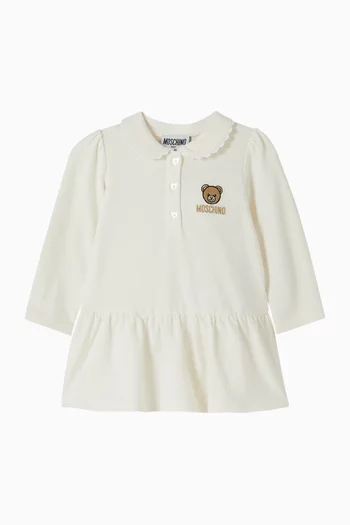 طقم متناسق بطبعة دب قطن مطاطي