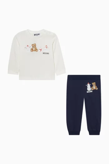 Logo Graphic Co-ord Set in Cotton