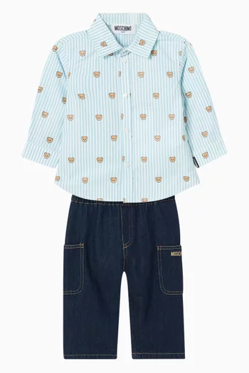 Bear Print Co-ord Set in Cotton