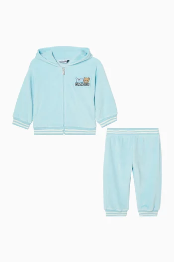 Logo Zip Tracksuit Set in Velvet