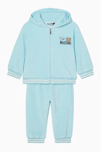 Logo Zip Tracksuit Set in Velvet