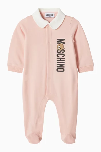 Bear-print Sleepsuit in Cotton