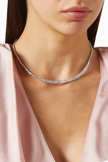 Matrix Necklace in Rhodium-plated Metal