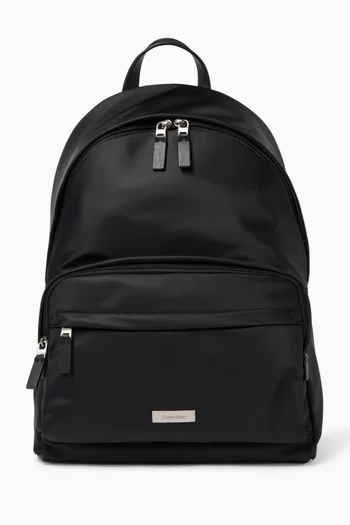 Sleek Round Backpack in Matte Nylon