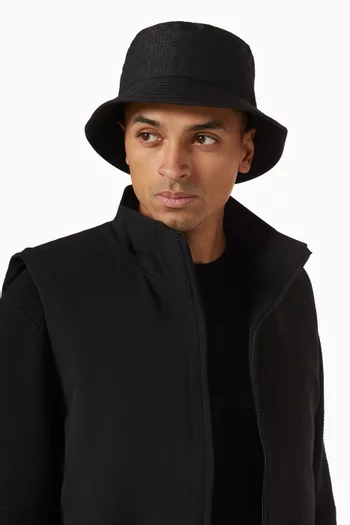 قبعة باكيت بأحرف الماركة قماش مقاوم للتمزق