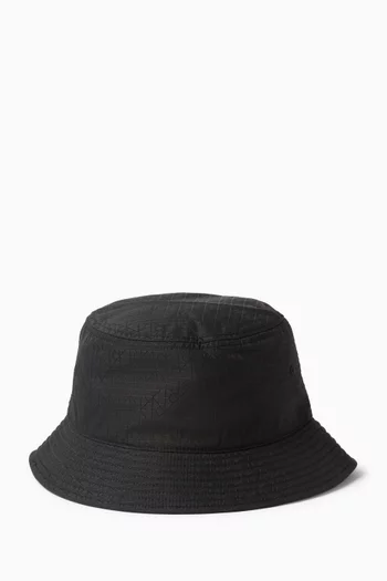 قبعة باكيت بأحرف الماركة قماش مقاوم للتمزق