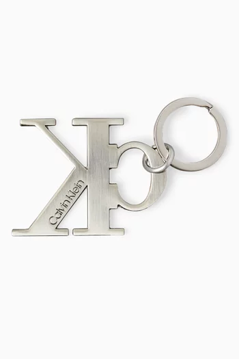 Monogram Logo Key Fob in Metal