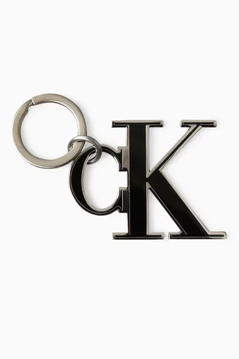 Monogram Logo Key Fob in Metal