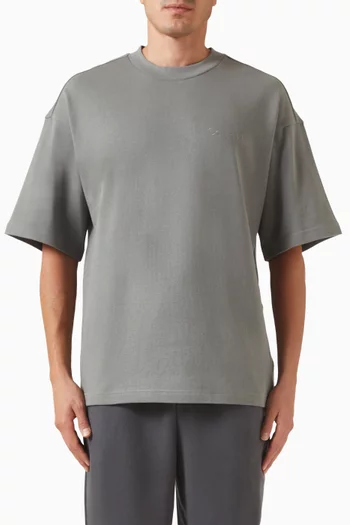 تي شيرت بتطريز شعار الماركة قطن