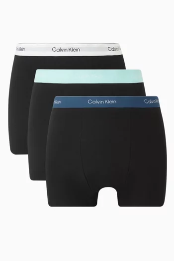 طقم بوكسر بقصة فضفاضة قطن مطاطي، 3 قطع