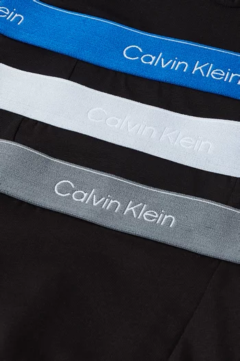 طقم بوكسر بقصة فضفاضة بشعار الماركة قطن مطاطي، 3 قطع