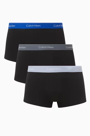 Low Rise Trunks in Icon Cotton Stretch, Set of 3