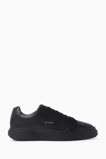 Chunky Cupsole Lace-up Sneakers in Leather