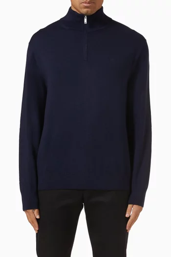 سترة بسحّاب قصير صوف مارينو