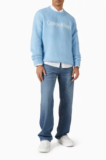 Logo Sweater in Brushed Alpaca Wool-blend