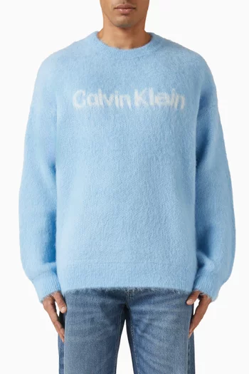 Logo Sweater in Brushed Alpaca Wool-blend