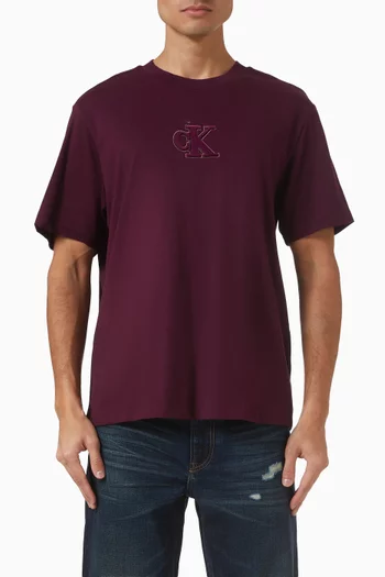 Monogram Logo-patch T-shirt in Cotton-jersey