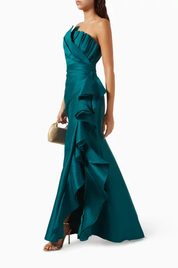 فستان سهرة بكشكش منسدل ميكادو