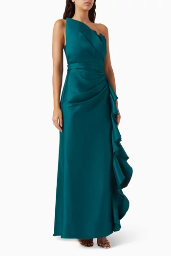 فستان سهرة بكشكش منسدل ميكادو