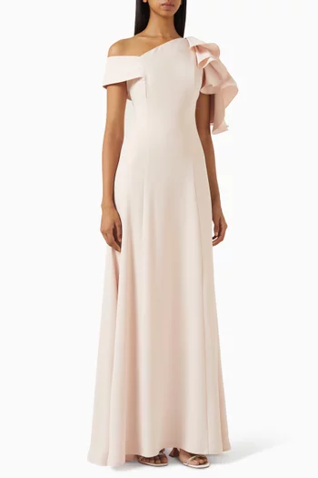 Bow One-shoulder Maxi Dress