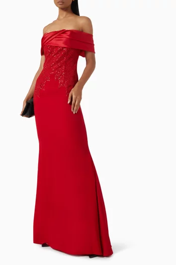 Sequin-embellished Maxi Dress