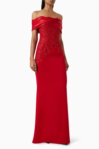 Sequin-embellished Maxi Dress