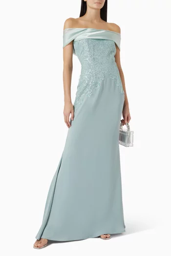 Sequin-embellished Maxi Dress