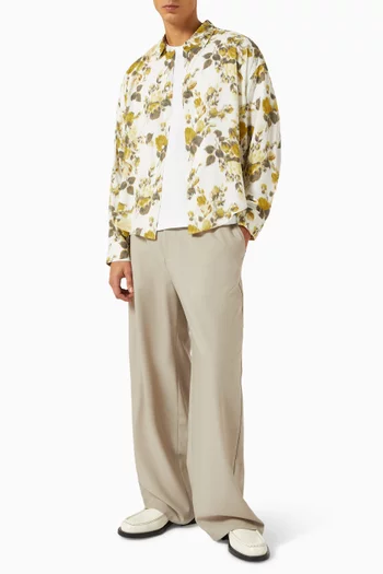 Flower Boxy Shirt in Viscose