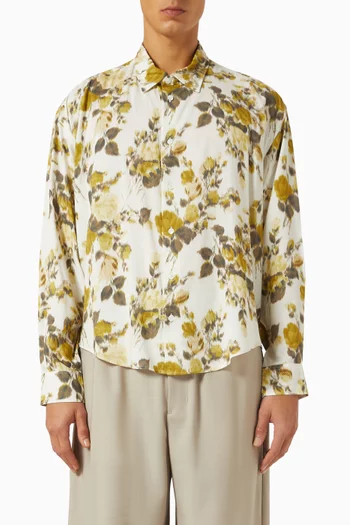 Flower Boxy Shirt in Viscose