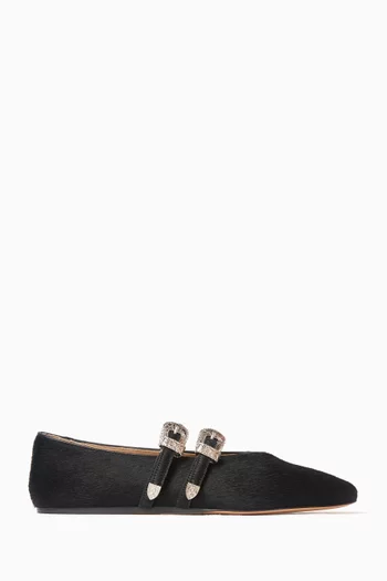 Claudia Ballet Flats in Calf Hair