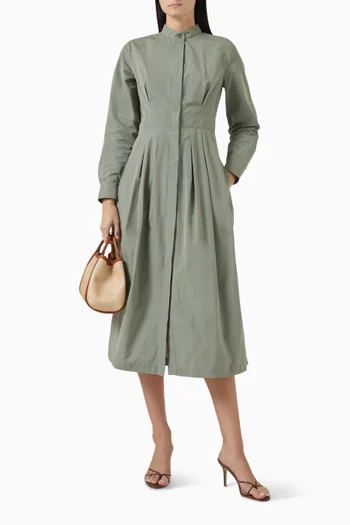 Pavia Shirt Midi Dress in Cotton
