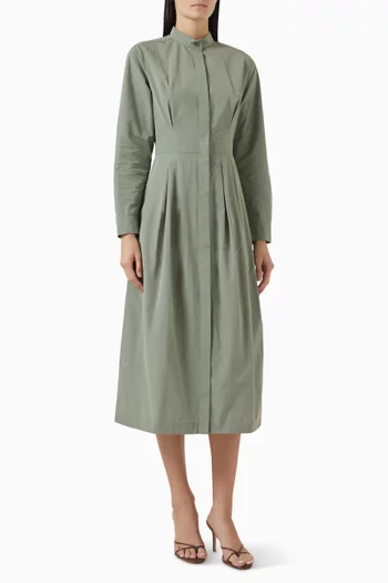 Pavia Shirt Midi Dress in Cotton