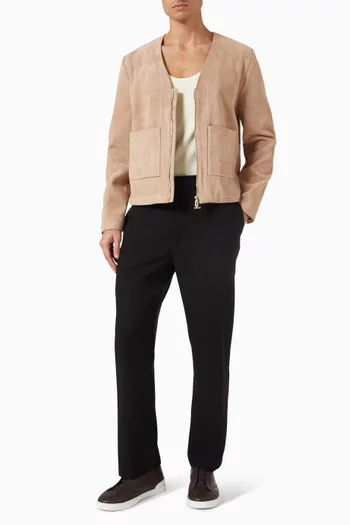 Zip Cardigan in Vegan Suede