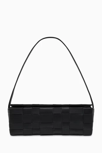 East West Shoulder Bag in Woven Leather