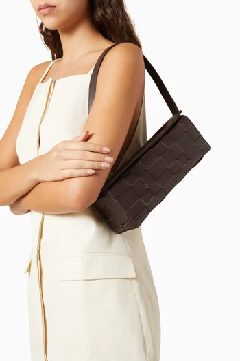 East West Shoulder Bag in Woven Leather