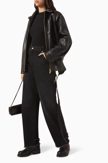 بنطال جينز ليزا بحزام دينم