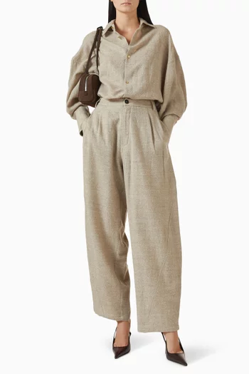 بلوزة جورجيا بوشاح قابل للإزالة صوف