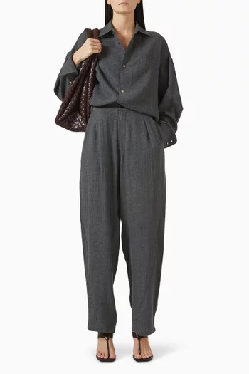 بلوزة جورجيا بوشاح قابل للإزالة صوف